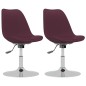 vidaXL Sillas de comedor giratorias 2 unidades tela morado