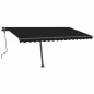 vidaXL Toldo retráctil manual con luz LED gris antracita 450x300 cm