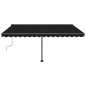 vidaXL Toldo retráctil manual con luz LED gris antracita 450x300 cm