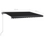 vidaXL Toldo retráctil manual con luz LED gris antracita 450x300 cm