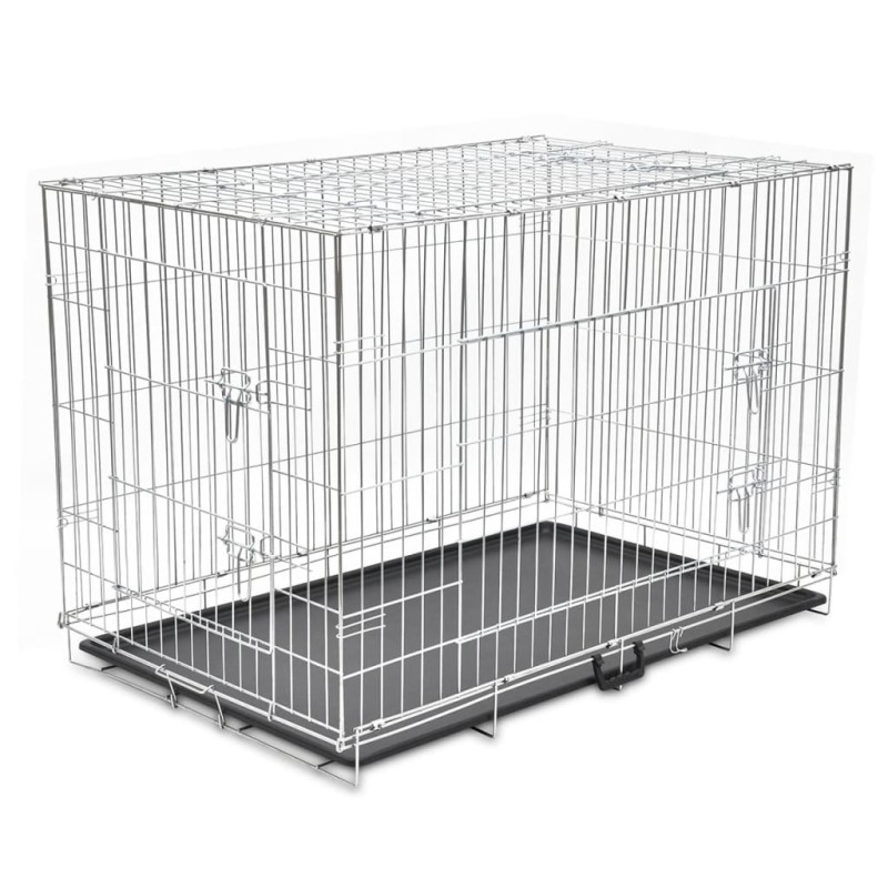 vidaXL Jaula para perros plegable de metal XXL  