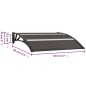vidaXL Marquesina para puerta PC negro 120x80 cm vidaXL Marquesina para puerta PC negro 120x80 cm