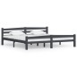 vidaXL Estructura de cama madera maciza pino gris oscuro 200x200 cm vidaXL Estructura de cama madera maciza pino gris oscuro 200x200 cm