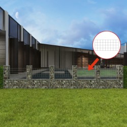 vidaXL Cesta en forma de U muro de gaviones galvanizado 570x20x100 cm