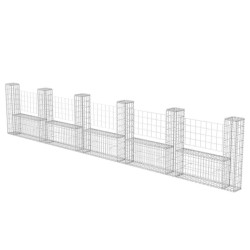 vidaXL Cesta en forma de U muro de gaviones galvanizado 570x20x100 cm