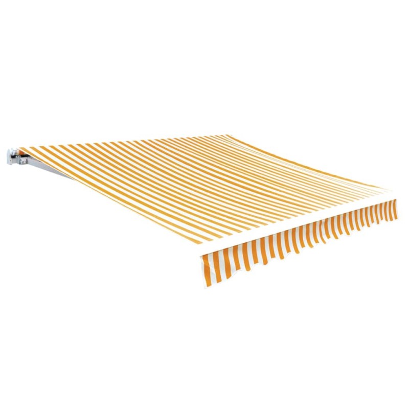 vidaXL Toldo de lona amarillo y blanco 4x3 m (sin estructura) vidaXL Toldo de lona amarillo y blanco 4x3 m (sin estructura)