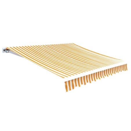 vidaXL Toldo de lona amarillo y blanco 4x3 m (sin estructura)