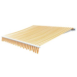 vidaXL Toldo de lona amarillo y blanco 4x3 m (sin estructura)