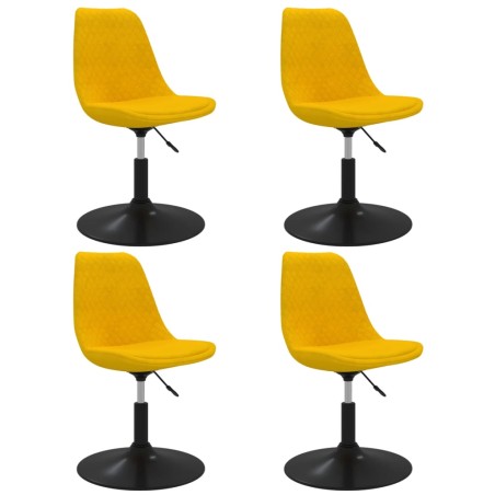vidaXL Sillas de comedor giratorias 4 unidades terciopelo amarillo