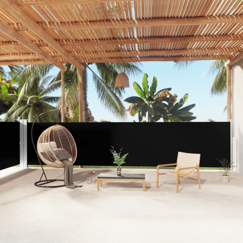 vidaXL Toldo lateral retráctil negro 140x1000 cm vidaXL Toldo lateral retráctil negro 140x1000 cm