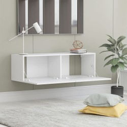 vidaXL Mueble para TV pared madera contrachapada blanco 100x30x30 cm