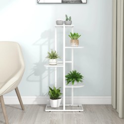 vidaXL Soporte de flores de 5 estantes de metal blanco 43x22x98 cm 