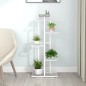 vidaXL Soporte de flores de 5 estantes de metal blanco 43x22x98 cm vidaXL Soporte de flores de 5 estantes de metal blanco 43x22x98 cm