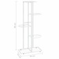 vidaXL Soporte de flores de 5 estantes de metal blanco 43x22x98 cm vidaXL Soporte de flores de 5 estantes de metal blanco 43x22x98 cm
