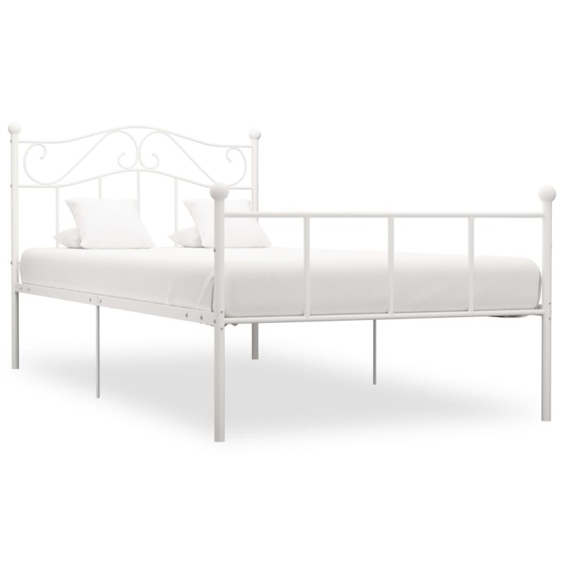 vidaXL Estructura de cama de metal blanco 90x200 cm vidaXL Estructura de cama de metal blanco 90x200 cm