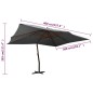 vidaXL Sombrilla voladiza poste de madera antracita 400x300 cm vidaXL Sombrilla voladiza poste de madera antracita 400x300 cm