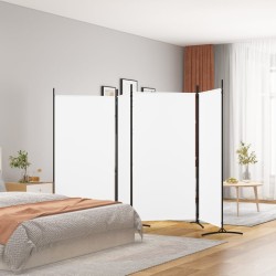 vidaXL Biombo divisor de 4 paneles de tela blanco 346x180 cm