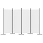 vidaXL Biombo divisor de 4 paneles de tela blanco 346x180 cm vidaXL Biombo divisor de 4 paneles de tela blanco 346x180 cm