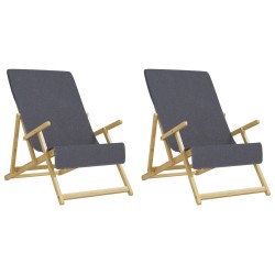 vidaXL Toallas de playa 2 uds tela gris antracita 400 g/m² 60x135 cm