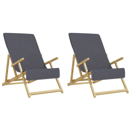 vidaXL Toallas de playa 2 uds tela gris antracita 400 g/m² 60x135 cm