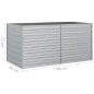 vidaXL Arriate de acero galvanizado plateado 160x80x77 cm vidaXL Arriate de acero galvanizado plateado 160x80x77 cm
