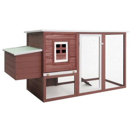 vidaXL Gallinero con 1 jaula para huevos madera marrón