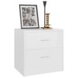 vidaXL Mesitas de noche 2 uds contrachapada blanco brillo 40x30x40 cm