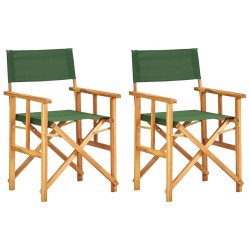 vidaXL Sillas de director 2 uds madera maciza de teca verde