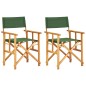 vidaXL Sillas de director 2 uds madera maciza de teca verde vidaXL Sillas de director 2 uds madera maciza de teca verde
