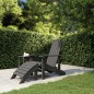 vidaXL Silla de jardín Adirondack con reposapiés HDPE antracita vidaXL Silla de jardín Adirondack con reposapiés HDPE antracita