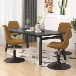 vidaXL Sillas de comedor giratorias 4 unidades terciopelo marrón