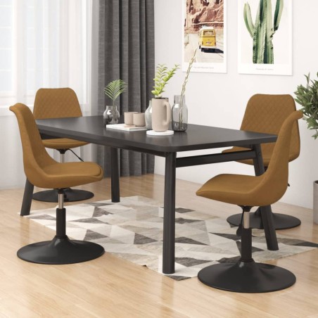 vidaXL Sillas de comedor giratorias 4 unidades terciopelo marrón