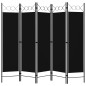 vidaXL Biombo divisor de 5 paneles negro 200x180 cm vidaXL Biombo divisor de 5 paneles negro 200x180 cm