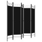 vidaXL Biombo divisor de 5 paneles negro 200x180 cm vidaXL Biombo divisor de 5 paneles negro 200x180 cm