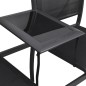 vidaXL Banco de 2 asientos 131 cm acero y textilene negro