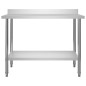 vidaXL Mesa trabajo cocina y salpicadero acero inoxidable 120x60x93 cm