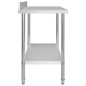 vidaXL Mesa trabajo cocina y salpicadero acero inoxidable 120x60x93 cm
