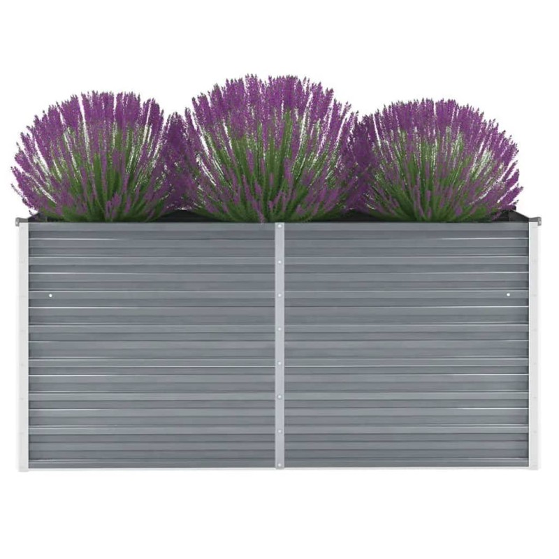 vidaXL Arriate de jardín de acero galvanizado gris 160x40x77 cm vidaXL Arriate de jardín de acero galvanizado gris 160x40x77 cm
