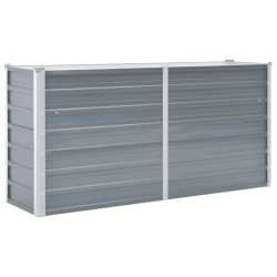 vidaXL Arriate de jardín de acero galvanizado gris 160x40x77 cm