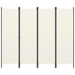 vidaXL Biombo divisor de 4 paneles blanco crema 200x180 cm 