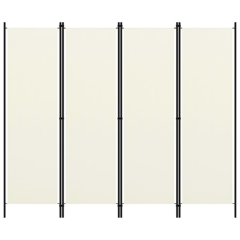 vidaXL Biombo divisor de 4 paneles blanco crema 200x180 cm vidaXL Biombo divisor de 4 paneles blanco crema 200x180 cm