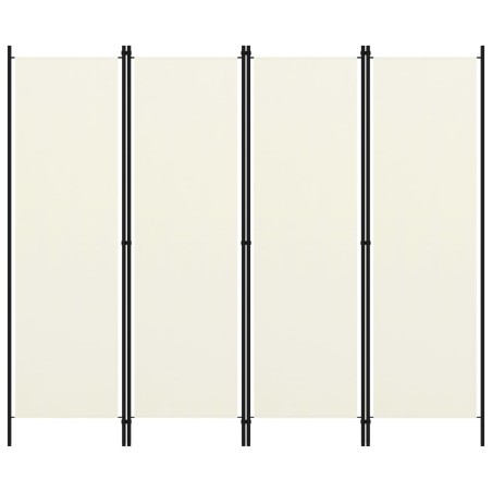 vidaXL Biombo divisor de 4 paneles blanco crema 200x180 cm 
