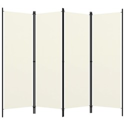vidaXL Biombo divisor de 4 paneles blanco crema 200x180 cm 