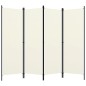vidaXL Biombo divisor de 4 paneles blanco crema 200x180 cm vidaXL Biombo divisor de 4 paneles blanco crema 200x180 cm