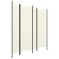 vidaXL Biombo divisor de 4 paneles blanco crema 200x180 cm vidaXL Biombo divisor de 4 paneles blanco crema 200x180 cm