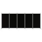 vidaXL Biombo divisor de 5 paneles de tela negro 433x180 cm vidaXL Biombo divisor de 5 paneles de tela negro 433x180 cm