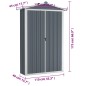 vidaXL Cobertizo de jardín acero galvanizado gris 116x45x175 cm vidaXL Cobertizo de jardín acero galvanizado gris 116x45x175 cm