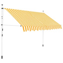 vidaXL Toldo manual retráctil 250 cm naranja y blanco a rayas