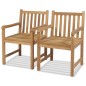 vidaXL Sillas de jardín 2 unidades madera de teca maciza vidaXL Sillas de jardín 2 unidades madera de teca maciza
