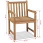 vidaXL Sillas de jardín 2 unidades madera de teca maciza vidaXL Sillas de jardín 2 unidades madera de teca maciza